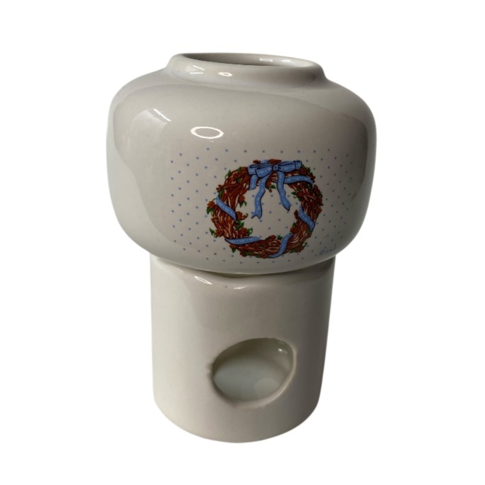 2A* Two-piece ceramic wax tart warmer or potpourri scent holder.